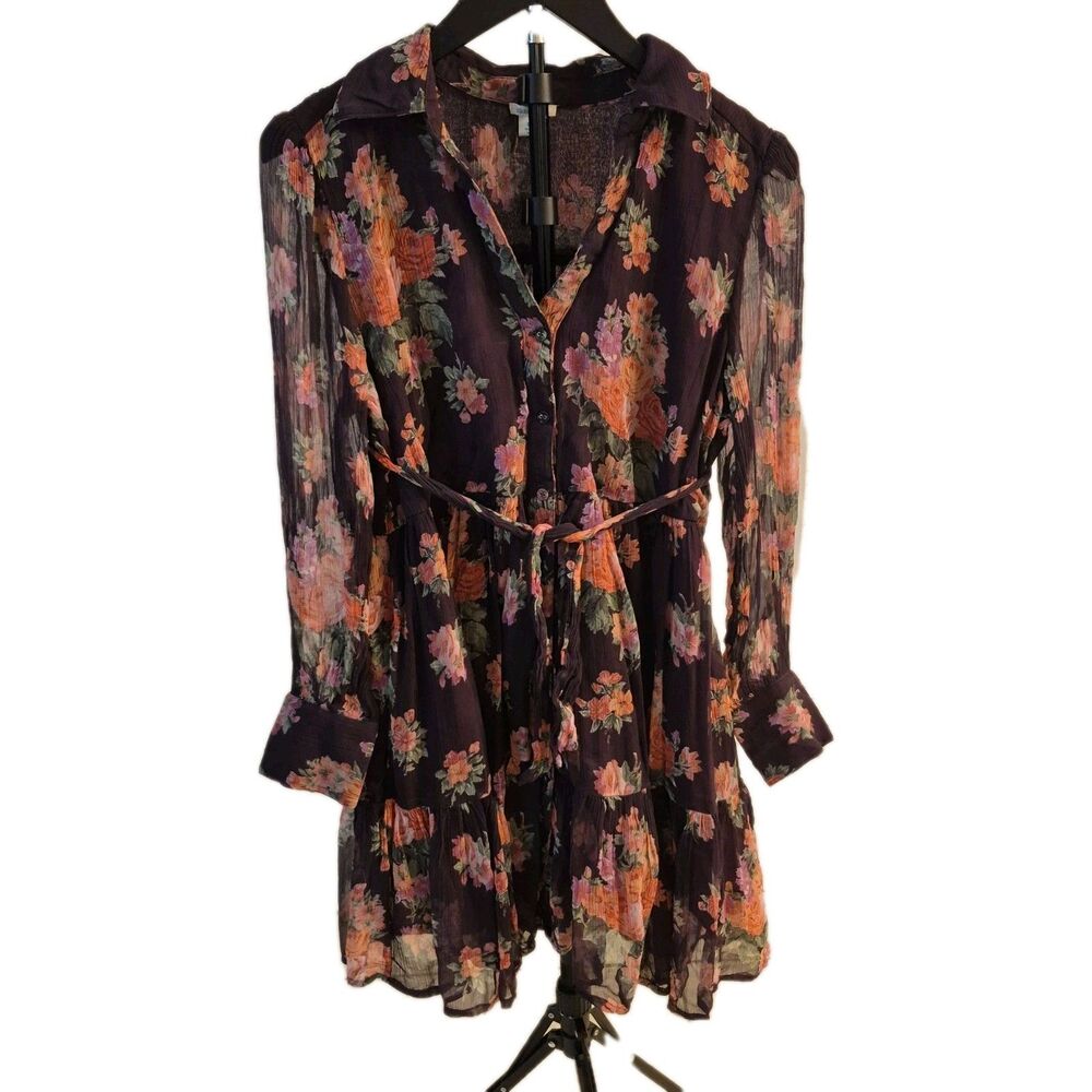 Sundance PS Altenburg Dress 100% Cupro Ruffled Fairy Grunge Floral Cottage Core